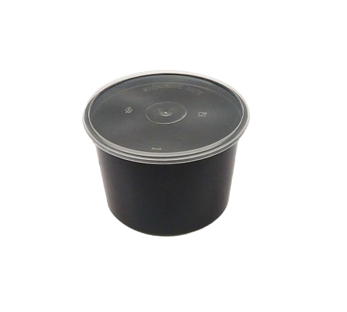 Black Round Container – Compact & Stylish Storage Solution 600 ml