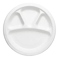 12-Inch Round 4-Compartment Bagasse Plate – Eco-Friendly & Compostable