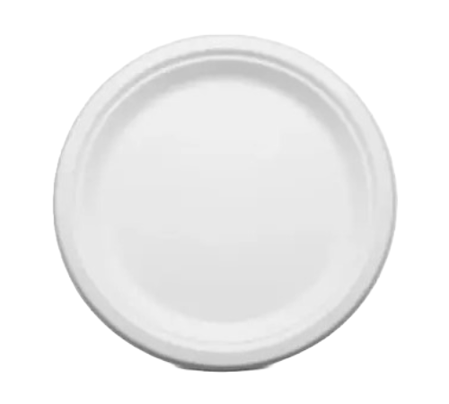 11-Inch Round White Bagasse Plate – Eco-Friendly & Durable Tableware
