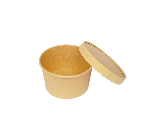 350 ml Brown Round Paper Container – Eco-Friendly & Sturdy Food Packaging